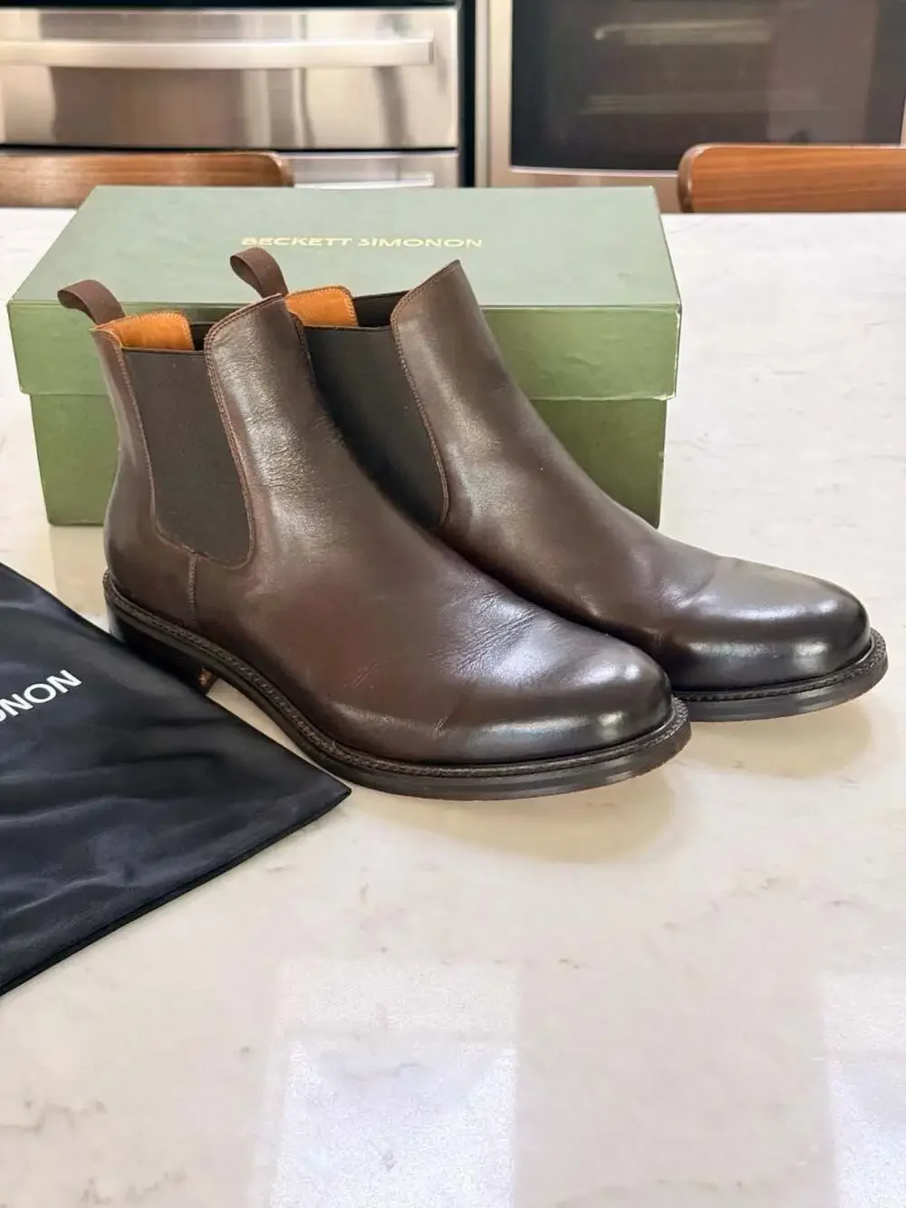 Beckett Simonon Maisen Brown Leather Chelsea Boots 12